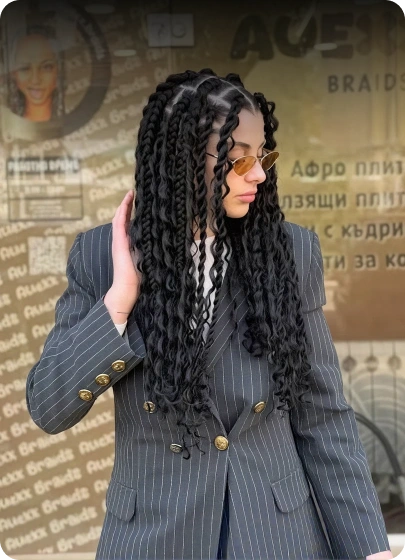 Boho/Goddess braids (Плитки с добавени къдрици)